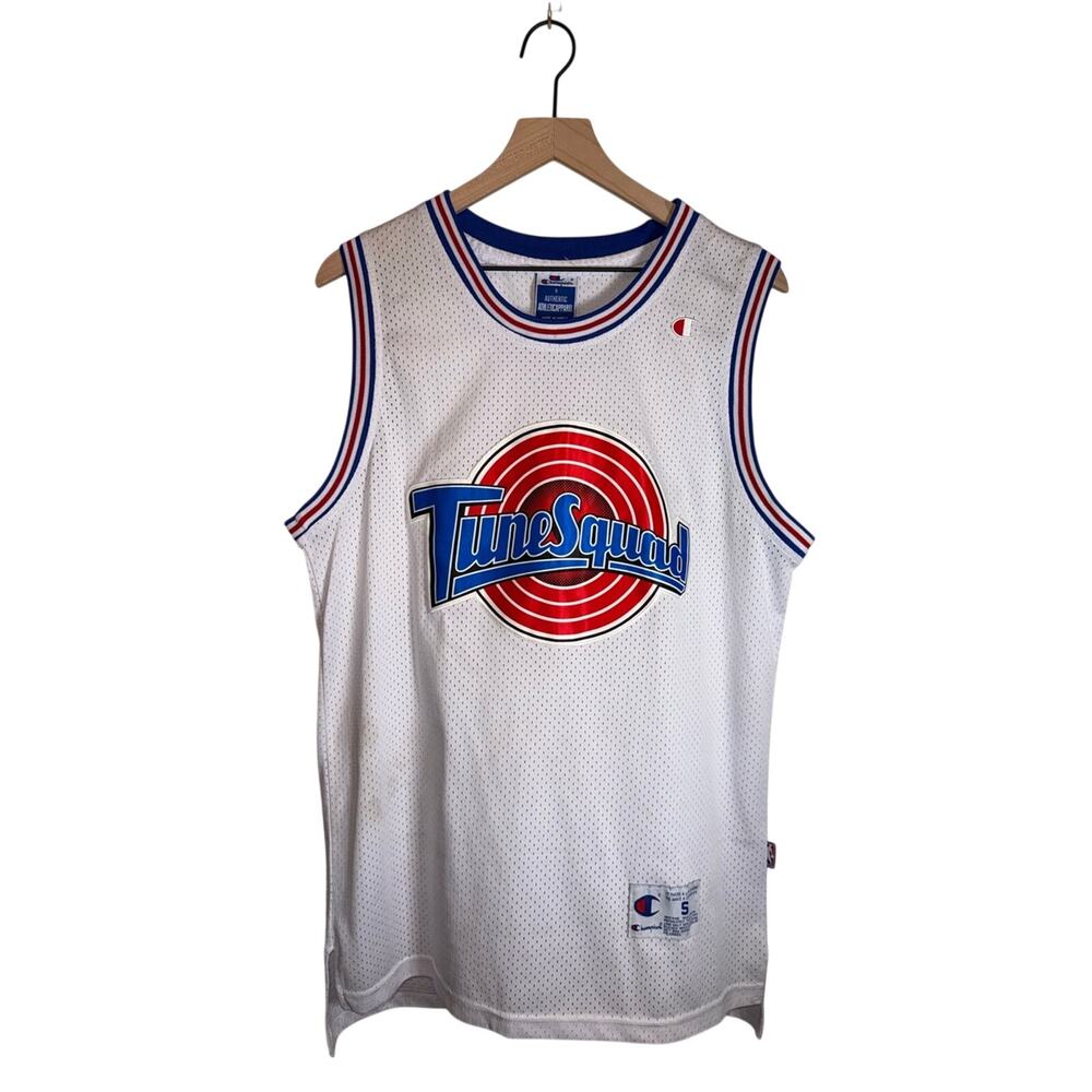 CHAMPION TUNE SQUAD Lola Bunny White Mesh Athletic Jersey Red & Blue Trim S
